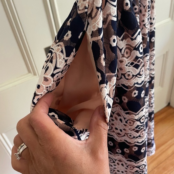 NWT Endless Rose Strapless Navy/Pink Lace Pattern Floral Dress. Size Small. - Picture 4 of 8